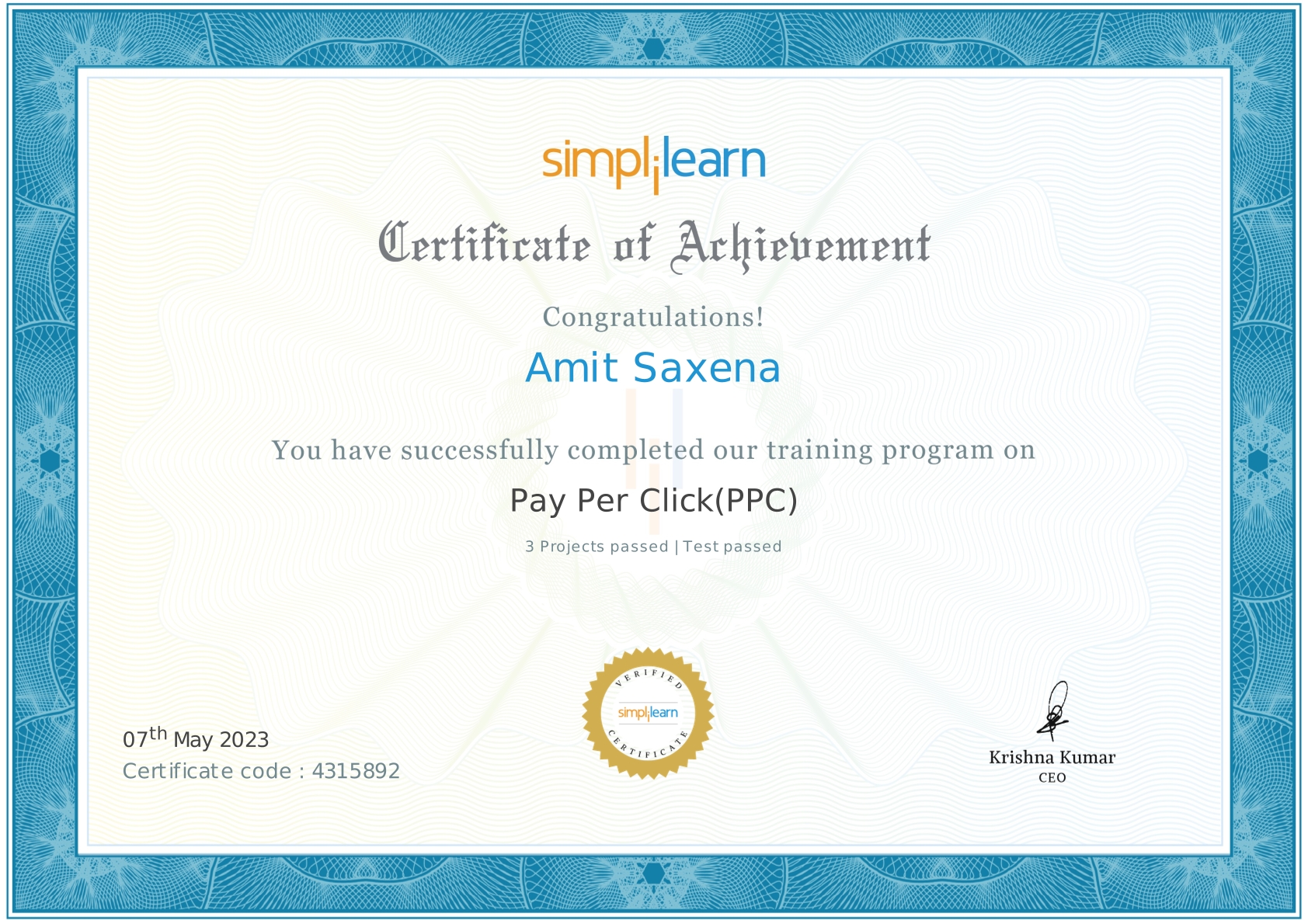 Certificate - Pay Per Click(PPC)